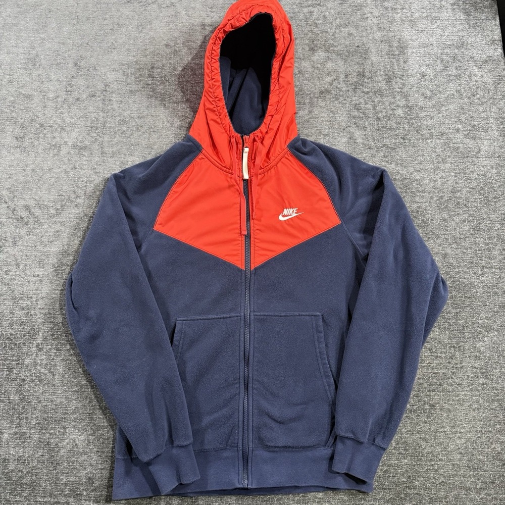 Nike Sportswear Polar Fleece Full Zip Windrunner Jacket Blue Men's Size Small